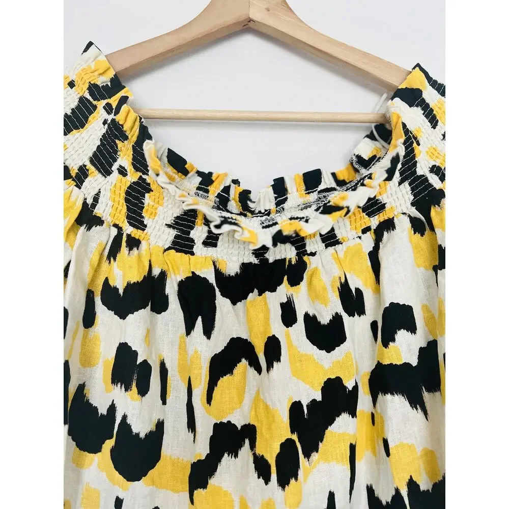 Who What Wear Linen Blend Crop Top Sz XL Off-The-Shoulder Flowy Boho - Picture 4 of 9
